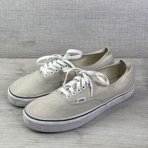 VANS Authentic Beige Off White Canvas Line Shoes Sneakers Size 9